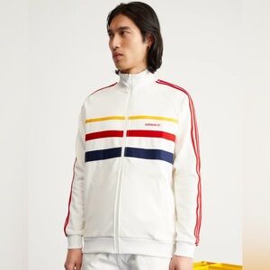 Adidas Originals The First TT Track Jacket Men’s M White Red 3-Stripe Full Zip